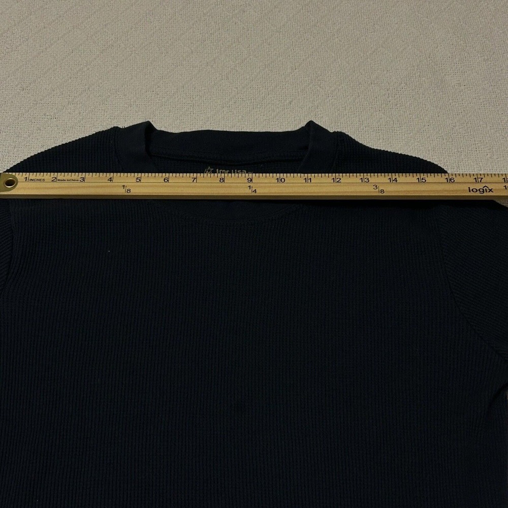 JMR USA Thermal Shirt Mens Medium Navy Blue Waffle Long Sleeve Pullover - Picture 8 of 15